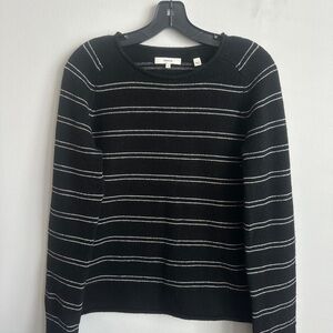 Vince Charcoal and Cream Wool Blend Sweater Small